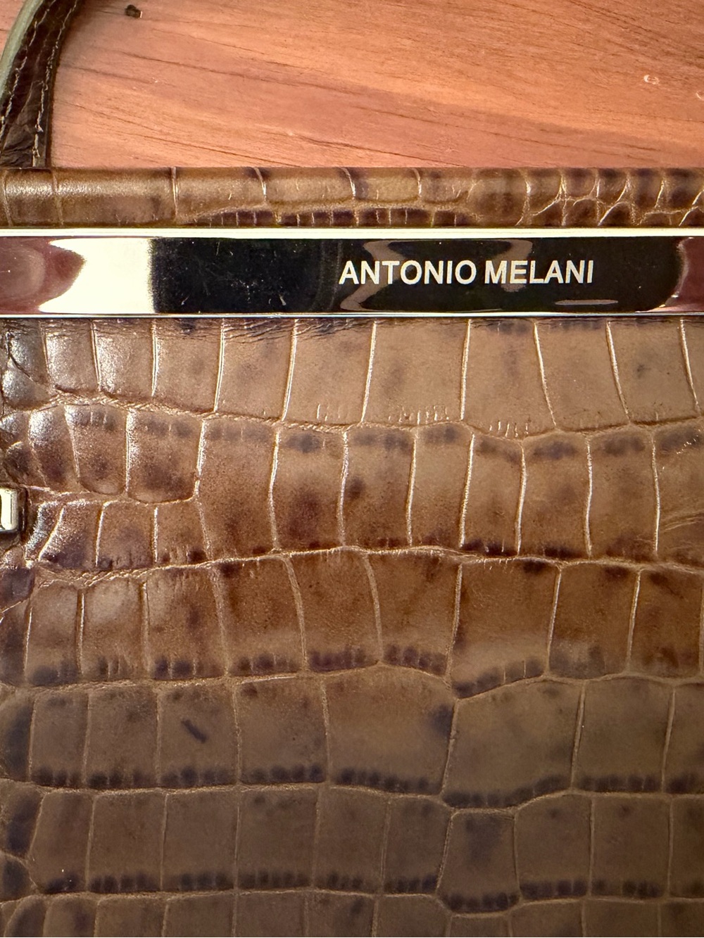 ANTONIO MELANI Croc-Embossed designer handbag